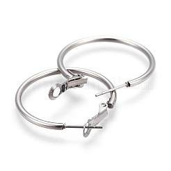 Серьги-кольца из нержавеющей стали 201&nbsp;EJEW-F188-24P-A