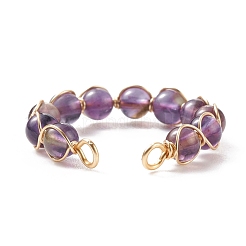 Кольцо-манжета с натуральным и синтетическим драгоценным камнем RJEW-JR00488