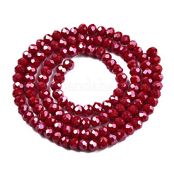 Стеклянные бусины с гальваническим покрытием  EGLA-A034-P8mm-A22