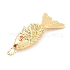 Fischregal-Beschichtung Messing Micro Pave Zirkonia Anhänger&nbsp;KK-Z071-72A-01G