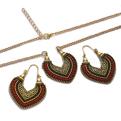 Retro-Sets aus Legierung mit Ohrringen und Halsketten für Damen&nbsp;FS-WG365E0-04
