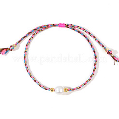 Плетеные браслеты из бусин натурального пресноводного жемчуга JH8725-1