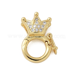 Застежки-твистеры из латуни с микропейвом и прозрачным фианитом KK-P293-02-G