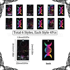 24шт 6 стильные печатные непрозрачные акриловые подвески SACR-SC0001-13