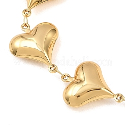 Браслеты-цепочки в форме сердца из нержавеющей стали 304 для подарка на День святого Валентина&nbsp;LS-BJEW-D359-17A-G