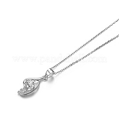 925 collier pendentif en argent sterling avec une larme de joie et des oxydes de zirconium&nbsp;TS-N399-S-16