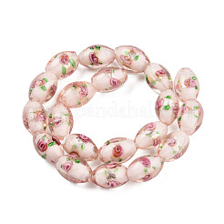 Ручная серебряная фольга стеклянные бусины Lampwork&nbsp;X-LAMP-Q030-02O