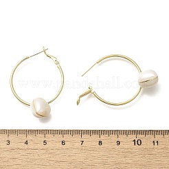 Латунные серьги-кольца в форме сердца EJEW-A121-13G