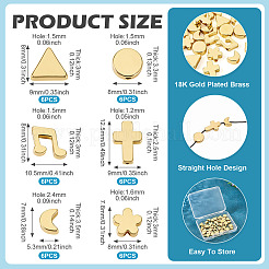 36шт 6 стиля латунные бусины KK-TA0002-07