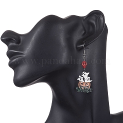 Серьги-подвески из сплава и эмали серии «Хэллоуин» EJEW-JE06522