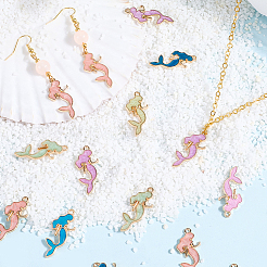 24шт 4 цвета сплава эмалевые подвески&nbsp;ENAM-SC0006-97