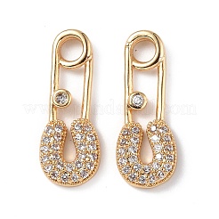 Латунные микропаве прозрачные подвески с фианитом KK-E068-VF262