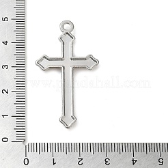 ラインストーン ペンダント付き合金  クロスチャーム  プラチナ  44x24x3mm  穴：2.3mm&nbsp;FIND-G067-11P