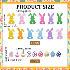 21 Stück 2 Stile Ostern Polyester Kleidung Patches&nbsp;PATC-ME0001-34