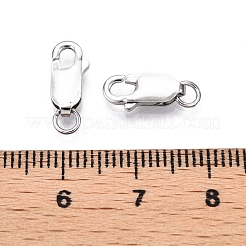 変色防止スターリングシルバーロブスタークロウ留め金925個  丸カン付き  プラチナ  11.5x5x2.5mm  穴：2.5mm&nbsp;STER-N016-34P