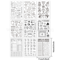 9 feuilles 9 style timbres en plastique pvc&nbsp;DIY-GL0002-82B