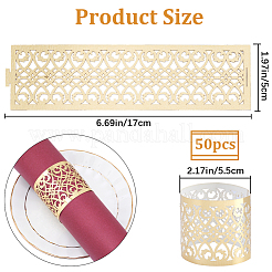 50 шт. металлические кольца для бумажных салфеток AJEW-GF0007-54B