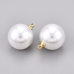 Подвески из латуни и АБС-пластика с имитацией жемчуга KK-N261-16mm-121G