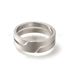 女性用304ステンレスリング  ステンレス鋼色  6.5mm  内径：18mm&nbsp;RJEW-S238-07P