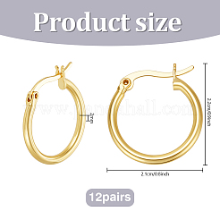 12 paio di orecchini a cerchio in ottone&nbsp;EJEW-PH0001-40