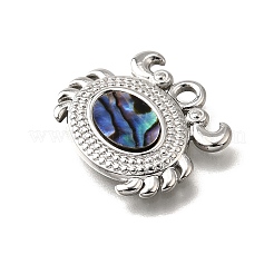 Подвески из натуральной ракушки пауа из нержавеющей стали 304 STAS-C122-21B-01P