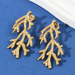 Серьги-гвоздики из нержавеющей стали 304&nbsp;EJEW-U071-01A-G