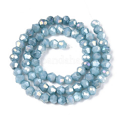 Hebras de cuentas de vidrio teñidas con efecto degradado&nbsp;GLAA-T025-4mm-09G