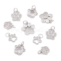 10 шт. 5 стиля подвески на стойке с покрытием из латуни с микропаве из кубического циркония&nbsp;KK-TA0002-42