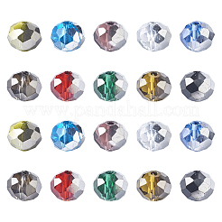300шт 10 цвета гальванические прозрачные стеклянные бусины EGLA-SW0001-02