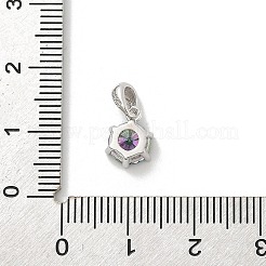 925 плоская круглая подвеска из стерлингового серебра со стразами муассанит STER-U008-03P