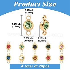 20 шт. 10-х цветные звенья/соединители из нержавеющей стали 304 со стразами&nbsp;STAS-YW0010-11