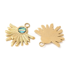 Подвески из натуральной ракушки пауа из нержавеющей стали 304 STAS-L288-09G-01