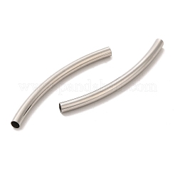 変色しない304ステンレススチールチューブビーズ  カーブチューブ  ステンレス鋼色  40x3mm  穴：2.5mm&nbsp;STAS-M308-01B