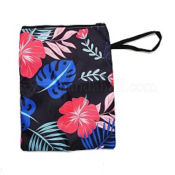 Buchhüllen aus Polyester mit Reißverschluss und Blumen- und Blättermuster&nbsp;AJEW-Z051-03B