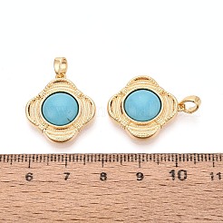 Синтетические бирюзовые подвески&nbsp;KK-N287-05G-01