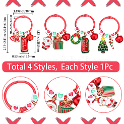 4 шт. 4 стильных рождественских брелока из акрила и сплава&nbsp;HJEW-SC0002-77