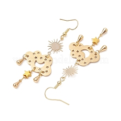 Orecchini pendenti in ottone e acciaio inossidabile 304&nbsp;EJEW-TA00436-01