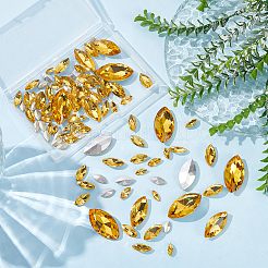 94 Stück Glas-Strass-Cabochons im 6-Stil&nbsp;GLAA-FG0001-14C