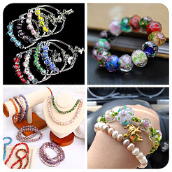 40шт 8 цвета ручной золотой песок бусины лэмпворк нити LAMP-YS0001-01