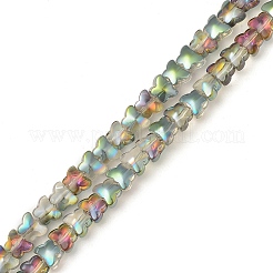 電気メッキ透明ガラスビーズ連売り  蝶  ミックスカラー  6.3x8x5.2mm  穴：0.9mm  約110個/連  25.98インチ（66cm）&nbsp;EGLA-L044-G
