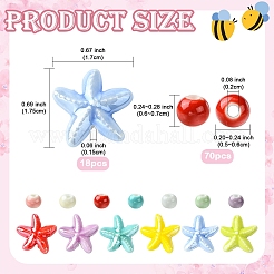 88шт 13 стиля фарфоровые бусины ручной работы&nbsp;PORC-YW0001-76