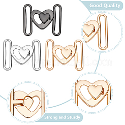 6 шт. 3-х цветные пряжки для ремня в форме сердца из сплава&nbsp;FIND-WR0010-57