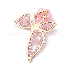 Pendenti in perline di semi di quarzo rosa e vetro naturale&nbsp;PALLOY-MZ00309