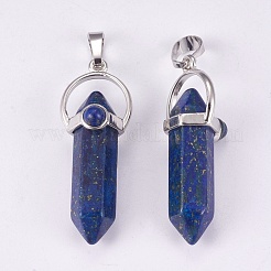 Natürliche lapislazuli doppelterminierte spitze anhänger&nbsp;G-P373-B02
