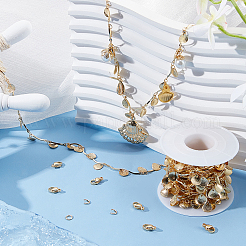 Набор для самостоятельного изготовления ожерелья из цепочки с подвесками в виде ракушек&nbsp;DIY-BBC0001-64