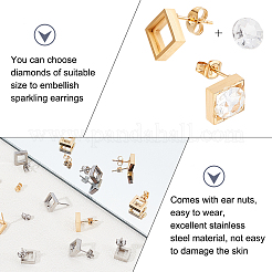 6 пара сережек-гвоздиков из нержавеющей стали 304 двух цветов&nbsp;STAS-UN0031-70