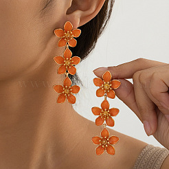 Серьги-гвоздики из цветочного сплава и страз&nbsp;FS-WGD7D37-02