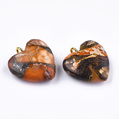 Pendentifs assemblés en bronzite et jaspe impérial&nbsp;G-T111-04F