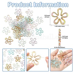 30 шт. 5-х цветные покрытые УФ-лаком акриловые бусины&nbsp;TACR-YW0003-24