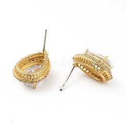 Серьги-капли из прозрачного кубического циркония&nbsp;EJEW-C035-09G